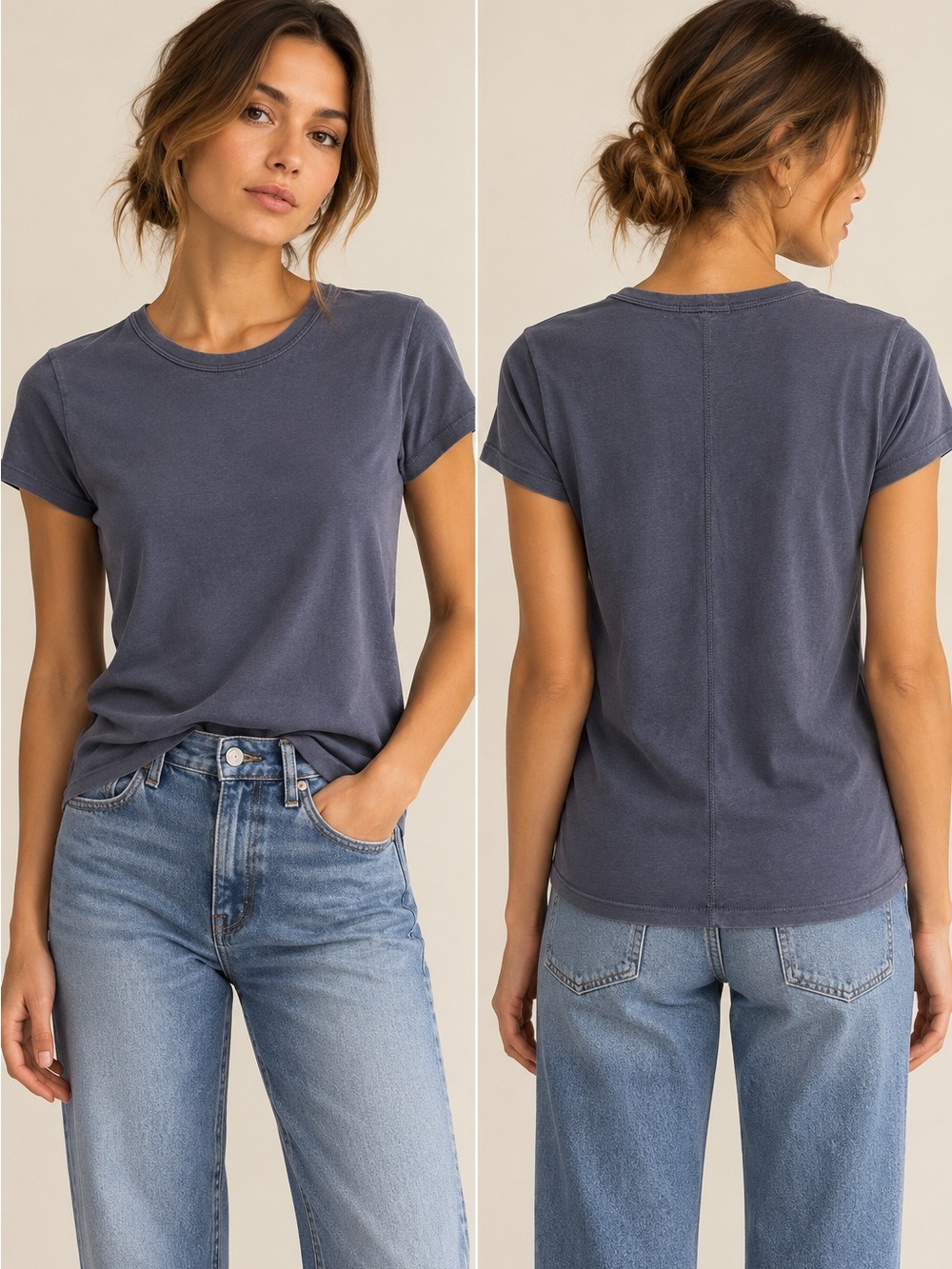 Rag & Bone Blue Gray Classic Crew Neck Tee T-Shirt XXS